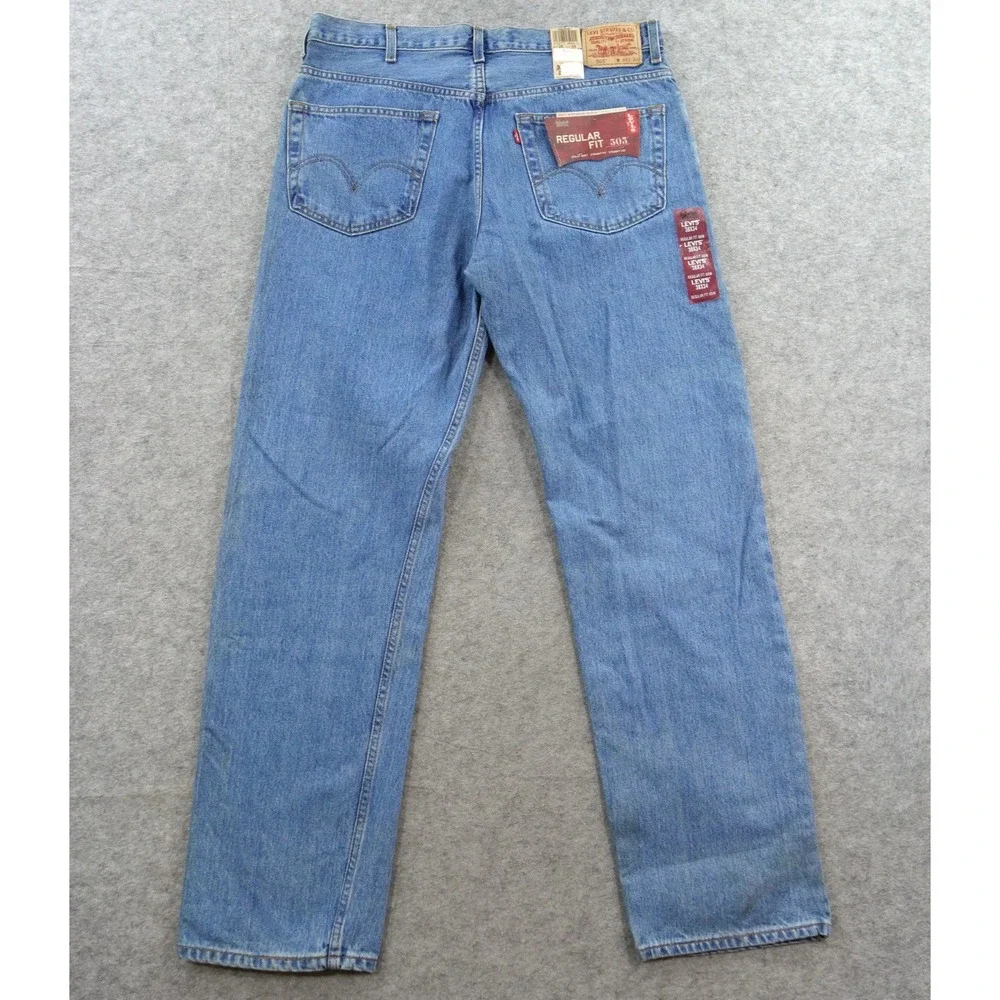 Levi's 505 Jeans Mens 38 Regular Fit Straight Leg Medium Wash Mid Rise New